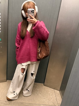 「Kastane（カスタネ）のアイテム（ニット/セーター）」を使った、ayano☺︎さん（レディース・152cm）の秋コーディネート