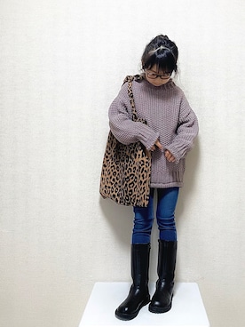 「SPINNS(スピンズ)のアイテム(トートバッグ)」を使った、𝚏𝚞𝚞*さん(キッズ・120cm)の冬コーディネート