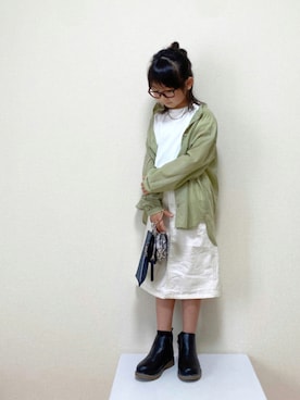 「tiptop（ティップトップ）のアイテム」を使った、𝚏𝚞𝚞*さん（キッズ・110cm）の秋コーディネート