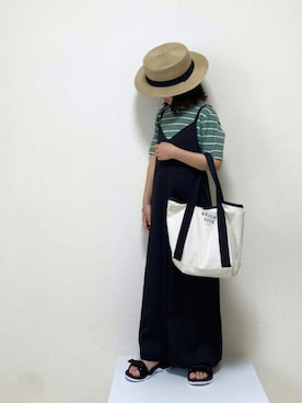 「devirock（デビロック）のアイテム（オールインワン・サロペット）」を使った、𝚏𝚞𝚞*さん（キッズ・110cm）の夏コーディネート