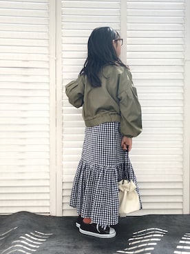 「カラーソックス」｜「アイテム（ブルゾン）」を使った、𝚏𝚞𝚞*さん（キッズ・120cm）の春コーディネート
