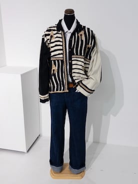 「VINTAGE（ヴィンテージ）のアイテム（その他アウター）」を使った、シさん（メンズ・176cm）の秋コーディネート