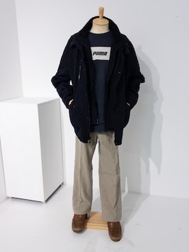 「Calvin Klein（カルバン・クライン）のアイテム（ダウンジャケット/コート）」を使った、シさん（メンズ・176cm）の秋コーディネート