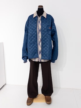 「アイテム（モカシン/デッキシューズ）」を使った、シさん（メンズ・176cm）の秋コーディネート