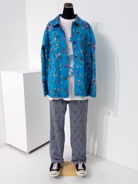 「VINTAGE（ヴィンテージ）のアイテム（その他アウター）」を使った、シさん（メンズ・176cm）の秋コーディネート