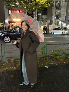 「アイテム（その他アウター、ブラウン系）」を使った、TSURUGASAKI_163cmさん（レディース・163cm）の秋コーディネート