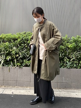 「SHENERY」｜「アイテム（モッズコート）」を使った、TSURUGASAKI_163cmさん（レディース・163cm）の冬コーディネート