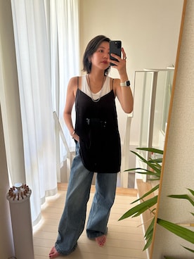 「アイテム（タンクトップ）」を使った、TSURUGASAKI_163cmさん（レディース・163cm）の夏コーディネート