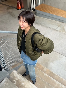 「アイテム（デニムパンツ）」を使った、TSURUGASAKI_163cmさん（レディース・163cm）の秋コーディネート