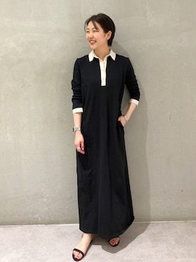「ラガーシャツ」｜「アイテム（ワンピース/ドレス）」を使った、TSURUGASAKI_163cmさん（レディース・163cm）の春コーディネート