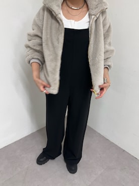 「アイテム（サロペット/オーバーオール）」を使った、TSURUGASAKI_163cmさん（レディース・163cm）の秋コーディネート