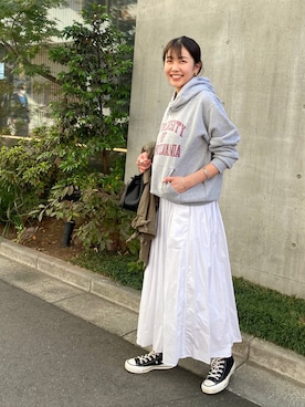 「SHENERY」｜「アイテム（モッズコート）」を使った、TSURUGASAKI_163cmさん（レディース・163cm）の秋コーディネート