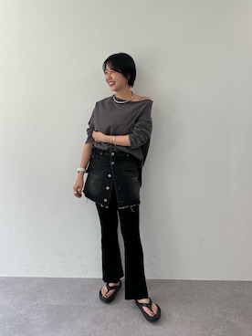 「キレイめコーデ」｜「アイテム（サンダル）」を使った、TSURUGASAKI_163cmさん（レディース・163cm）の夏コーディネート