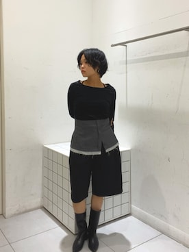 「オールブラックコーデ」｜杏莉さん（レディース・147cm）の秋コーディネート