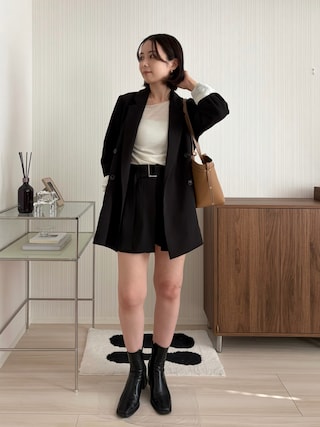 「CAPRICIEUX LE'MAGE（カプリシューレマージュ）のソフトシアーTシャツ（Tシャツ/カットソー）」を使った、nanacoさん（レディース・156cm）の秋コーディネート