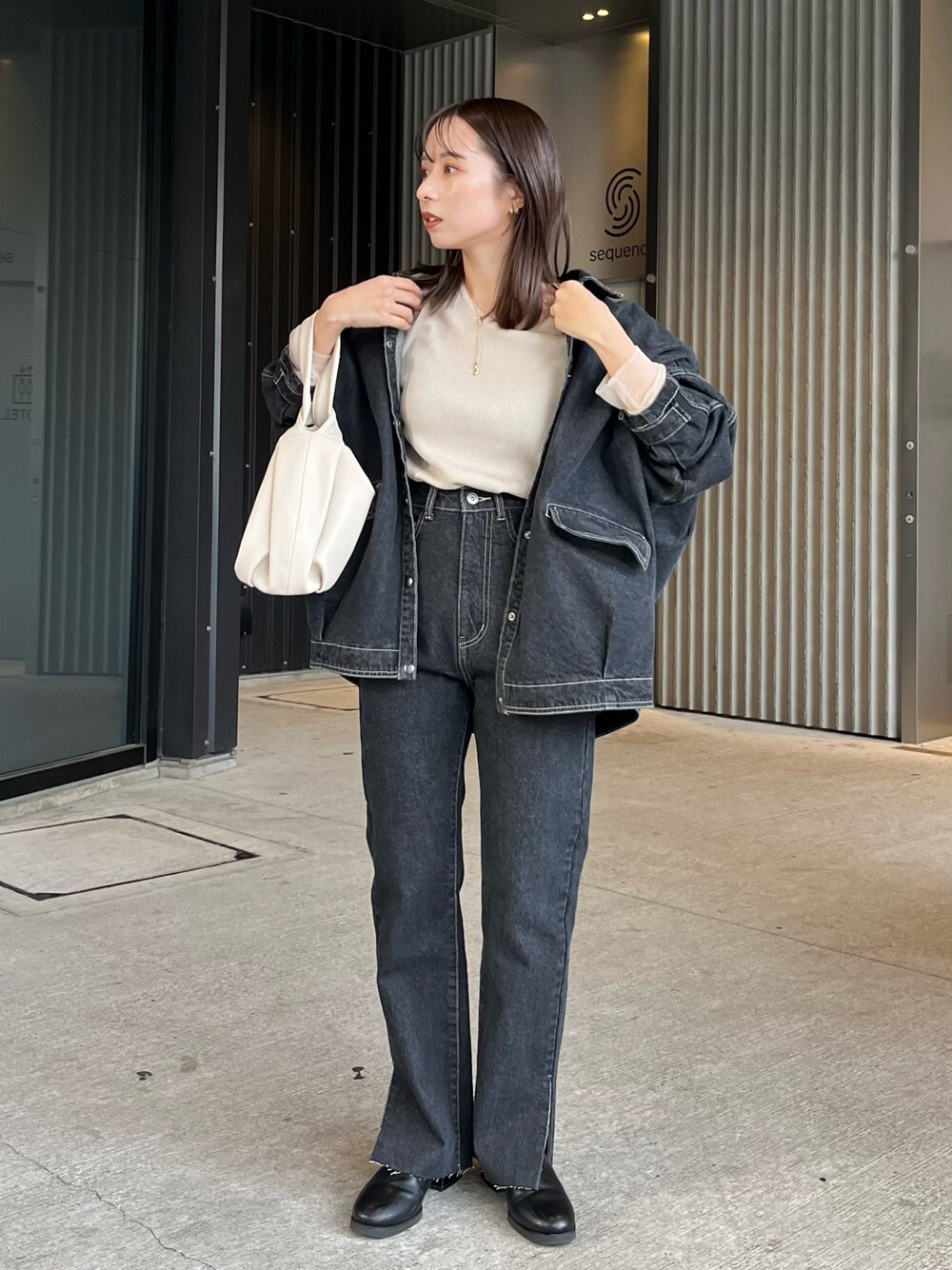 CAPRICIEUX LE'MAGE  デニムカバーオール  ブラック CAPRICIEUX LE'MAGE デニムカバーオールブラック