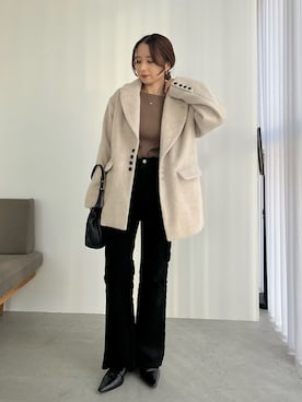 「アイテム（バッグ）」を使った、nanacoさん（レディース・156cm）の冬コーディネート