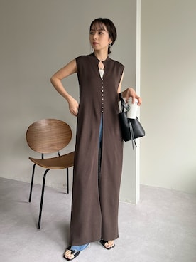 「ロングジレ」｜shioさん（レディース・156cm）の春コーディネート