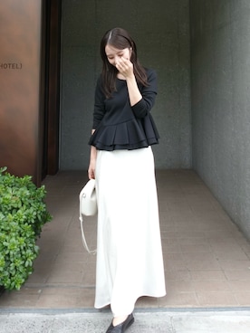 「アイテム（バレエシューズ）」を使った、shioさん（レディース・156cm）の秋コーディネート