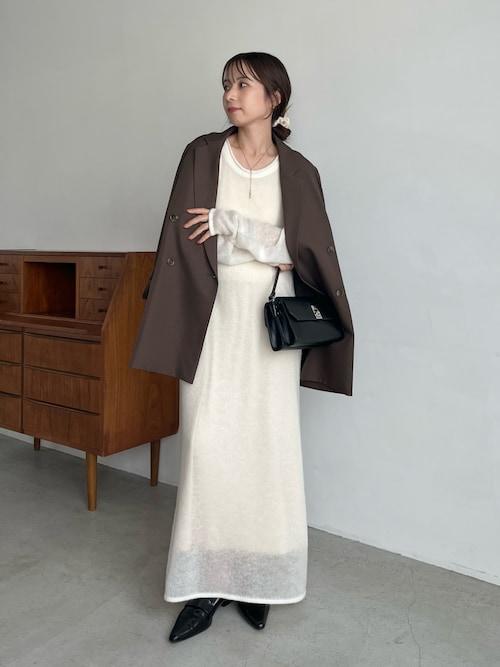 美品　カプリシューレマージュ　Wテーラージャケット　グレージュ CAPRICIEUX LE'MAGE（カプリシューレマージュ）の「Wテーラー