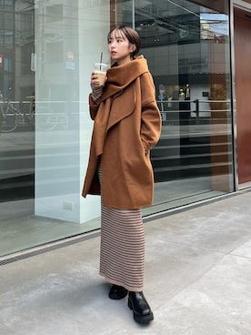 「マイベストコーデ2022」｜「アイテム（ノーカラーコート）」を使った、shioさん（レディース・156cm）の秋コーディネート