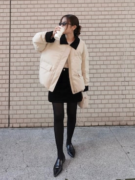 「アイテム（ダウンジャケット/コート）」を使った、nanacoさん（レディース・156cm）の秋コーディネート