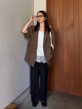 「Bonjour Sagan（ボンジュールサガン）のアイテム」を使った、nanacoさん（レディース・156cm）の春コーディネート