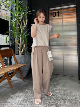 「カットオフ」｜「アイテム（サンダル）」を使った、shioさん（レディース・156cm）の春コーディネート