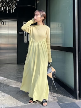「ドッキングワンピ」｜「アイテム（その他）」を使った、shioさん（レディース・156cm）の冬コーディネート
