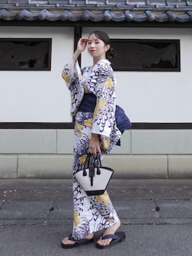 「アイテム（浴衣）」を使った、shioさん（レディース・156cm）の夏コーディネート