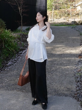 「select MOCA（セレクトモカ）のアイテム（パンツ）」を使った、nanacoさん（レディース・156cm）の春コーディネート