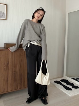「GLOBAL WORK（グローバルワーク）のアイテム（トップス）」を使った、nanacoさん（レディース・156cm）の秋コーディネート