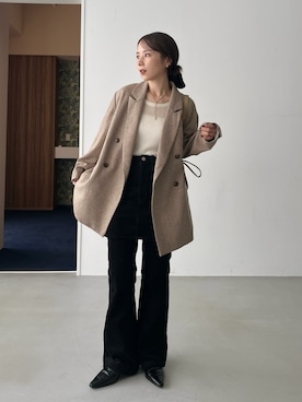 「アイテム（テーラードジャケット）」を使った、shioさん（レディース・156cm）の秋コーディネート
