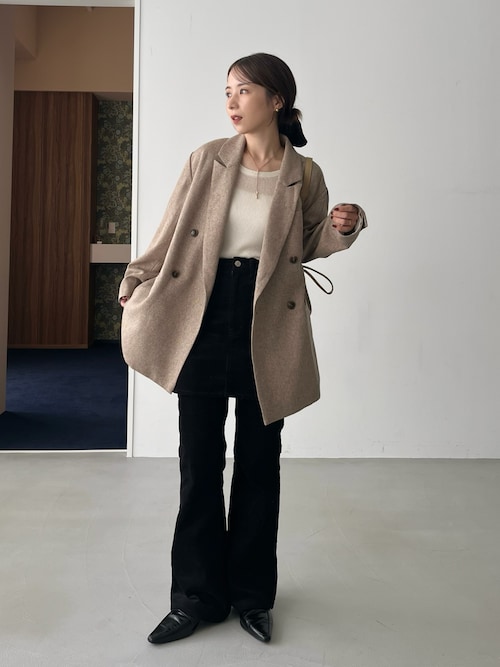 カプリッシュレマージュ ツイードジャケット グレージュ フリーサイズ CAPRICIEUX LE'MAGE×nanacoコラボ】ツイードジャケット