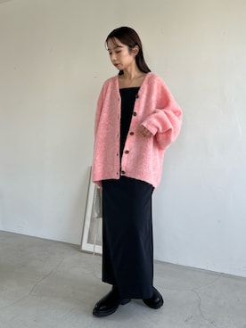 「モヘアカーディガン」｜「アイテム（その他）」を使った、shioさん（レディース・156cm）の秋コーディネート
