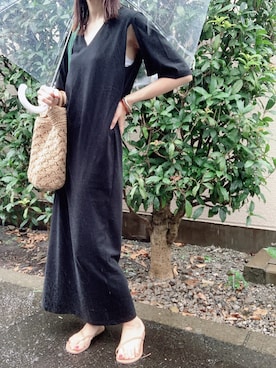 「CLANE（クラネ）のアイテム（エコバッグ/サブバッグ）」を使った、nico＊さん（レディース・168cm）の夏コーディネート
