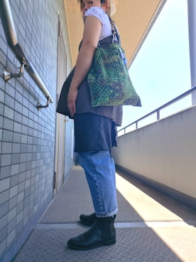 「Handmade（ハンドメイド）のアイテム（スカート、ブラック系）」を使った、着物リメイクの変態さん（レディース・160cm）の春コーディネート