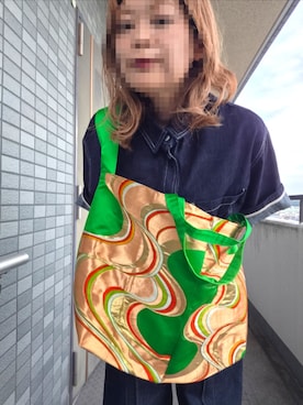 「アイテム（メッセンジャーバッグ）」を使った、着物リメイクの変態さん（レディース・160cm）の秋コーディネート