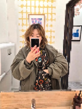 「Handmade（ハンドメイド）のアイテム（その他アウター、ブラック系）」を使った、着物リメイクの変態さん（レディース・160cm）の春コーディネート