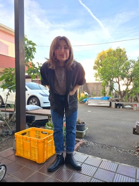 「しまむら（シマムラ）のアイテム（ジャケット/アウター、グレー系）」を使った、着物リメイクの変態さん（レディース・160cm）の春コーディネート