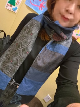 「H&M（エイチ・アンド・エム）のアイテム（デニムパンツ）」を使った、着物リメイクの変態さん（レディース・160cm）の秋コーディネート
