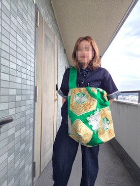 「アイテム（メッセンジャーバッグ）」を使った、着物リメイクの変態さん（レディース・160cm）の秋コーディネート