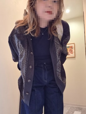 「H&M（エイチ・アンド・エム）のアイテム（デニムパンツ）」を使った、着物リメイクの変態さん（レディース・160cm）の秋コーディネート