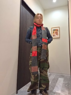 「GAP（ギャップ）のアイテム」を使った、着物リメイクの変態さん（レディース・160cm）の秋コーディネート