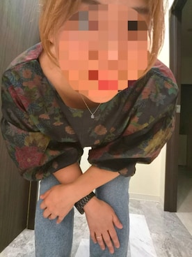 「Handmade（ハンドメイド）のアイテム（シャツ/ブラウス、ブラック系）」を使った、着物リメイクの変態さん（レディース・160cm）の春コーディネート