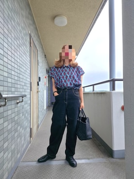 「BOTTEGA VENETA（ボッテガヴェネタ）のアイテム（トートバッグ、ブラック系）」を使った、着物リメイクの変態さん（レディース・160cm）の夏コーディネート