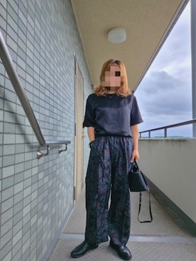 「unknown.....のアイテム（シャツ/ブラウス、ブラック系）」を使った、着物リメイクの変態さん（レディース・160cm）の夏コーディネート