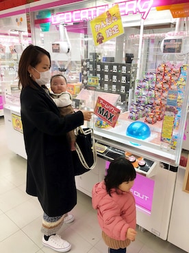 「Honeys（ハニーズ）のアイテム（チェスターコート）」を使った、Nonさん（レディース・155cm）の冬コーディネート
