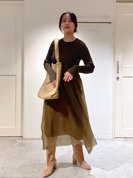 「アイテム（ワンピース/ドレス）」を使った、yulyulさん（レディース・159cm・30代）の秋コーディネート