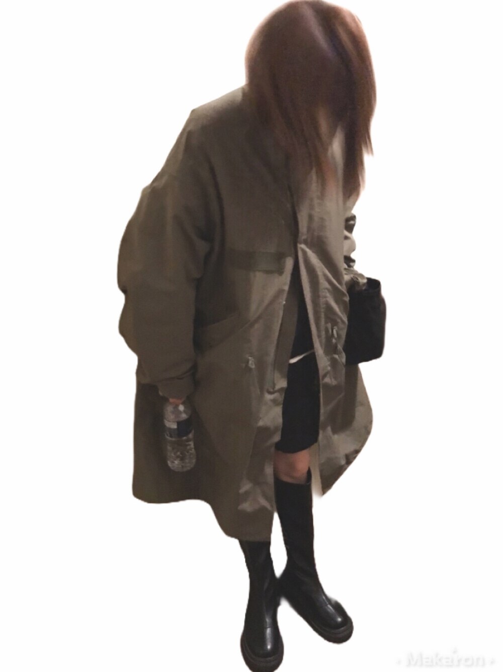 「カジュアルコーデ、モッズコート、ハーフパンツ、シンプルコーデ、ロングブーツ」｜「FREAK'S STOREの▽【WEB限定】M-65 3WAYライナーセットモッズコート（モッズコート、グリーン系）」を使った、ShiMiさん（キッズ・130cm）の冬コーディネートの1枚目の写真